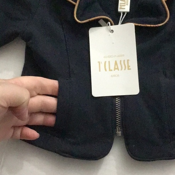 NWT Alviero Martini Baby Girl Zip Up Jacket Size 6 Months Navy Geo Map Trim - Picture 5 of 10